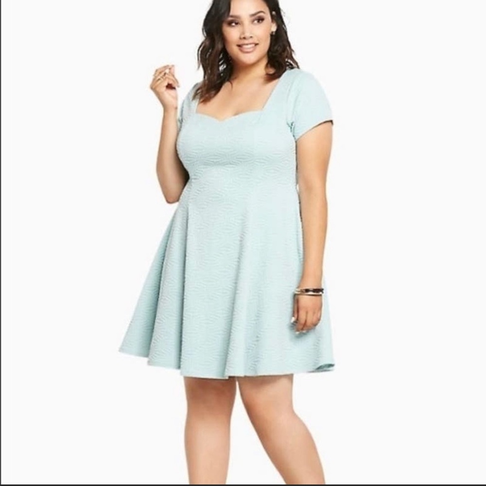 TORRID Mint Mini Sweetheart Skater Dress